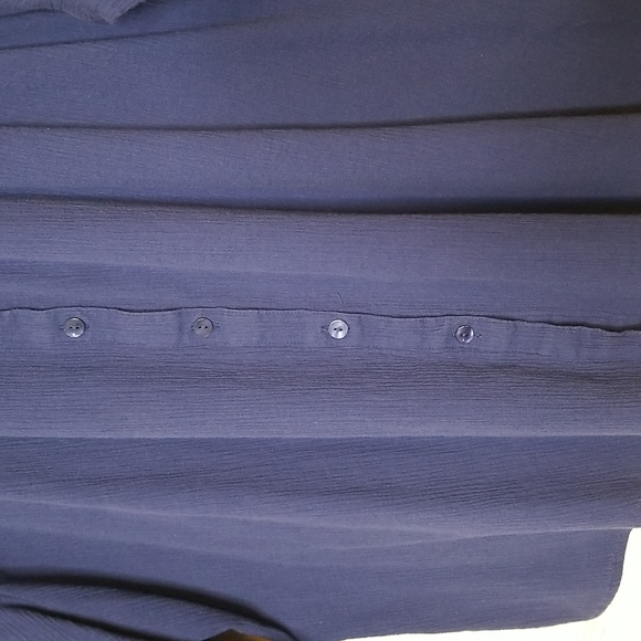 D&co. Womens Blue Button Down Top - Picture 2 of 7